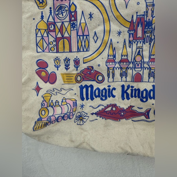Starbucks Disney 50th Anniversary Magic Kingdom Cream Tote Bag - Picture 8 of 15
